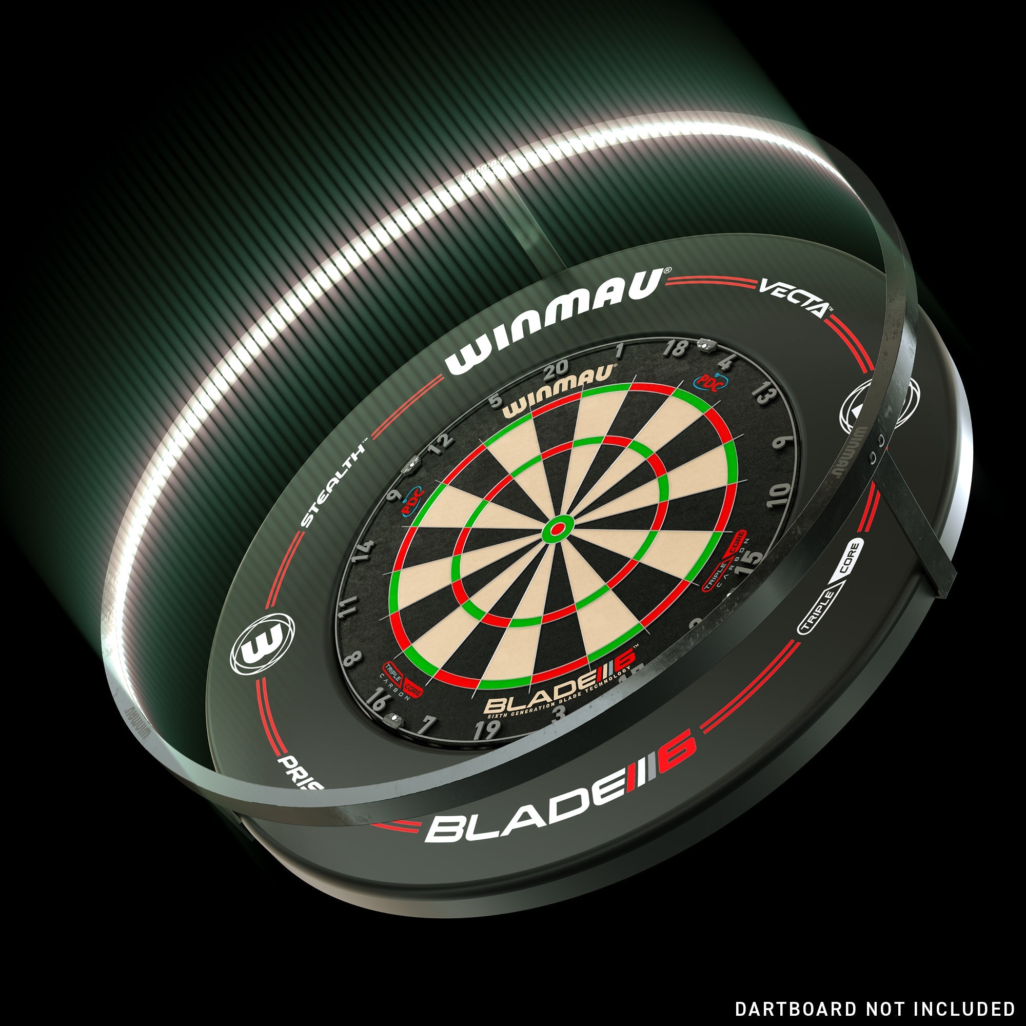 Plasma Dartboard Light & Black Proline Surround Bundle