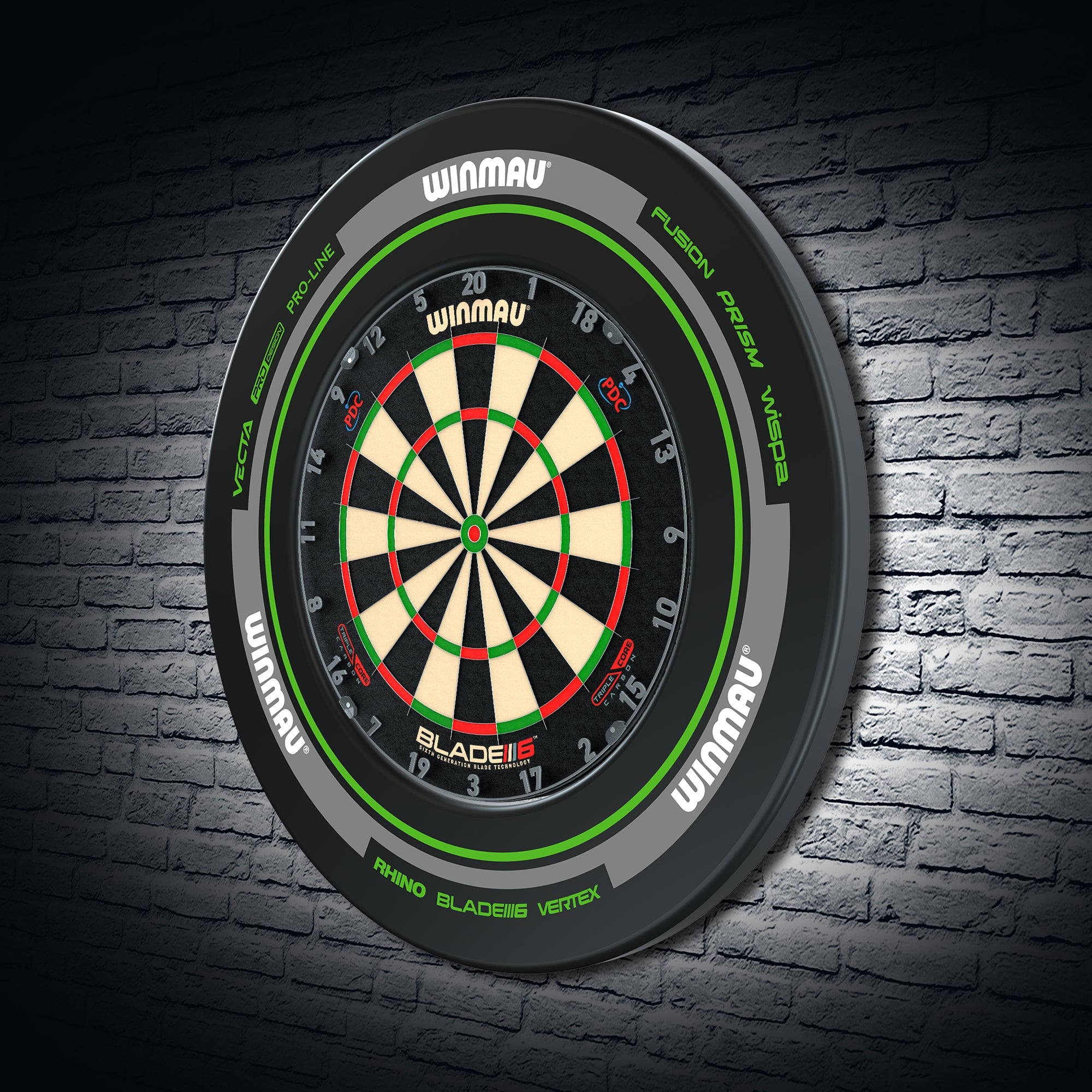 Advance Black and Green Dartboard Surround