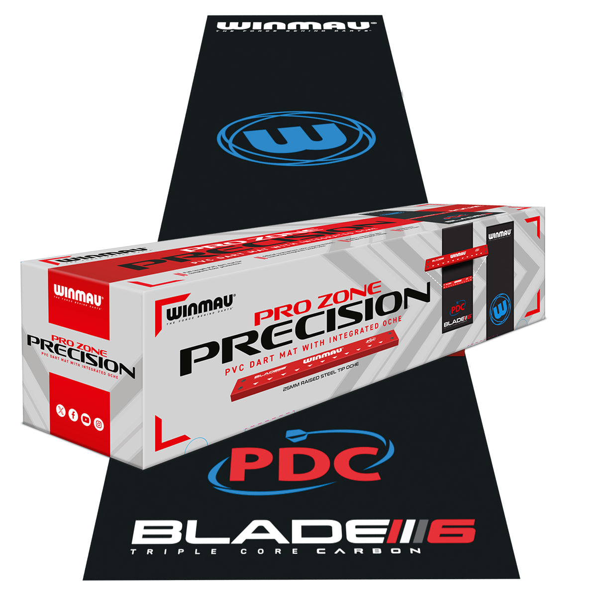 Pro Zone Precision PVC Dart Mat & Integrated Oche