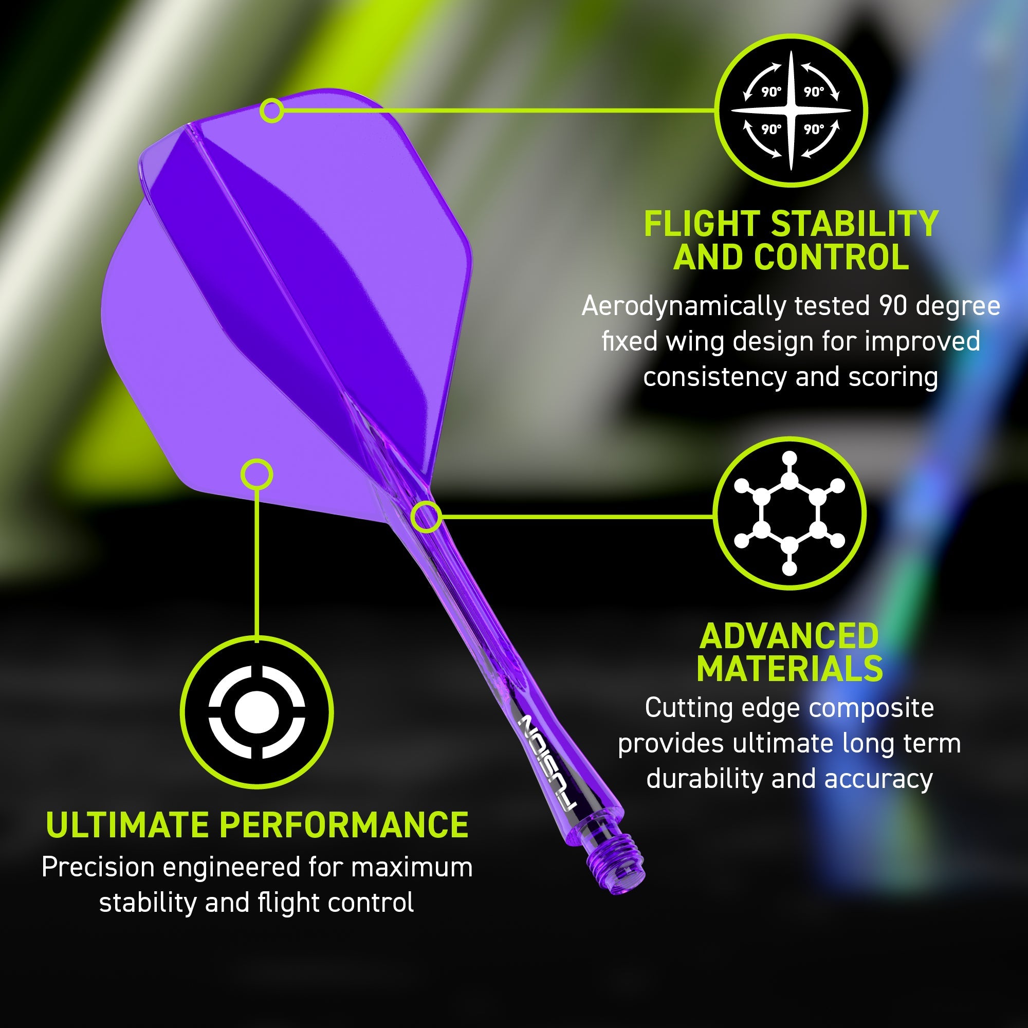 Fusion #2 Integrated Flight & Shaft Purple