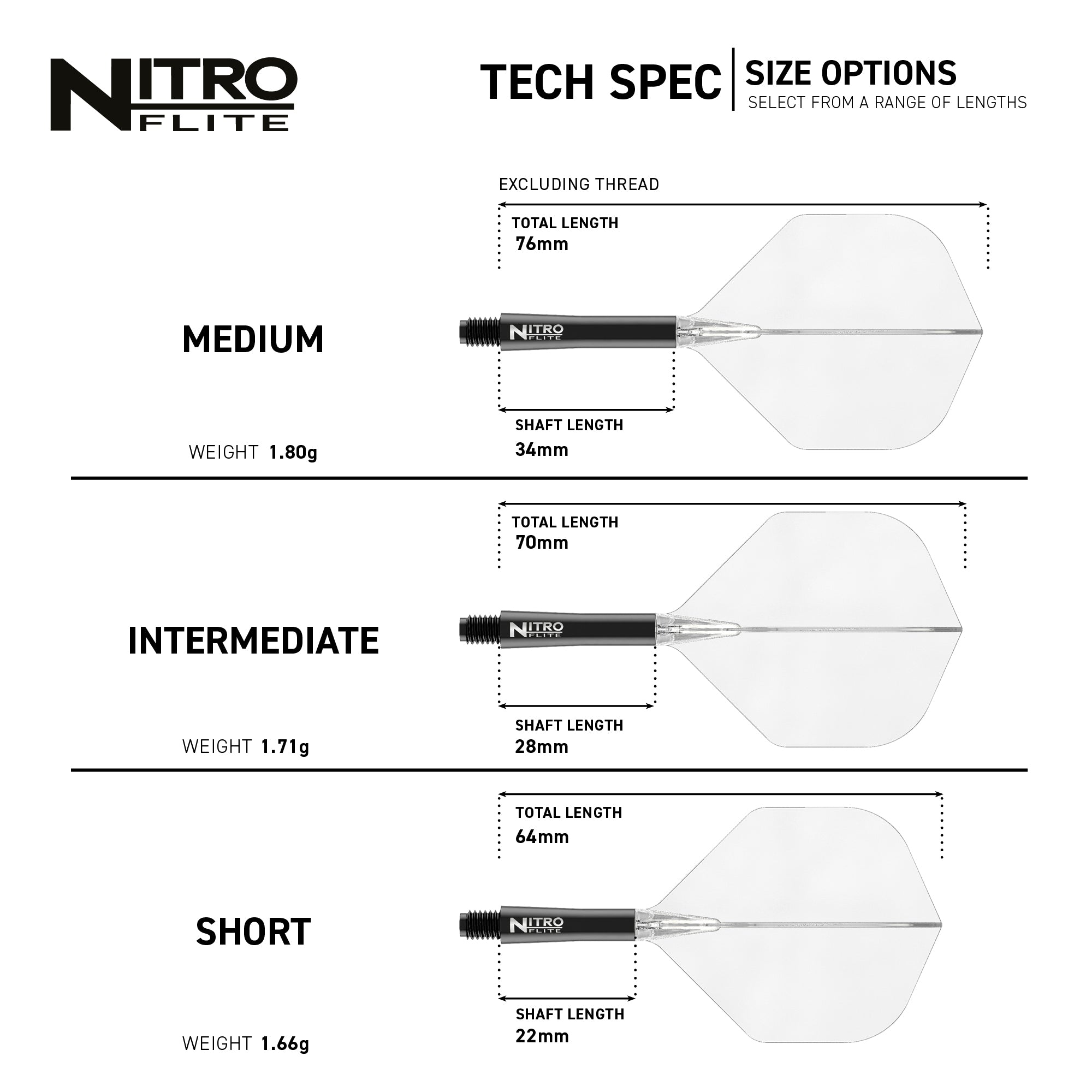 Nitro Flite -  Integrated Flight and Shaft Black & Clear