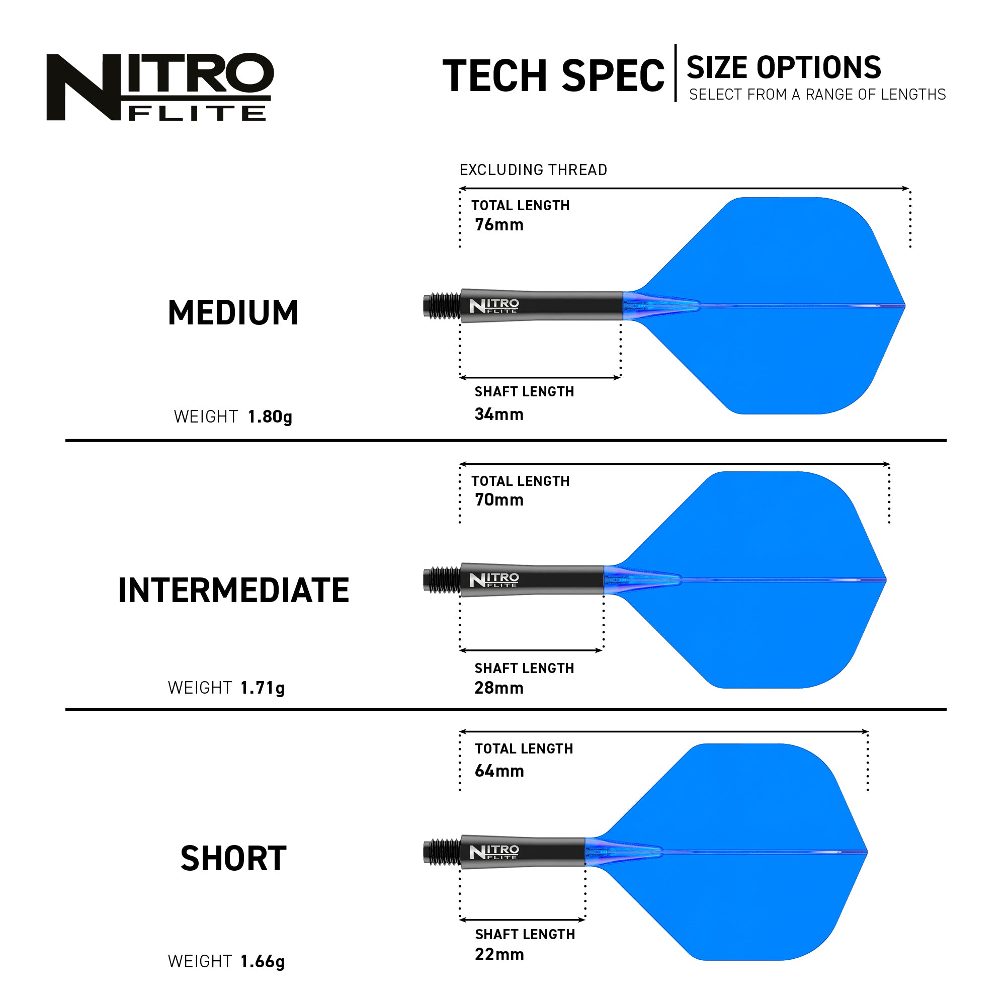 Nitro Flite -  Integrated Flight and Shaft Black & Blue