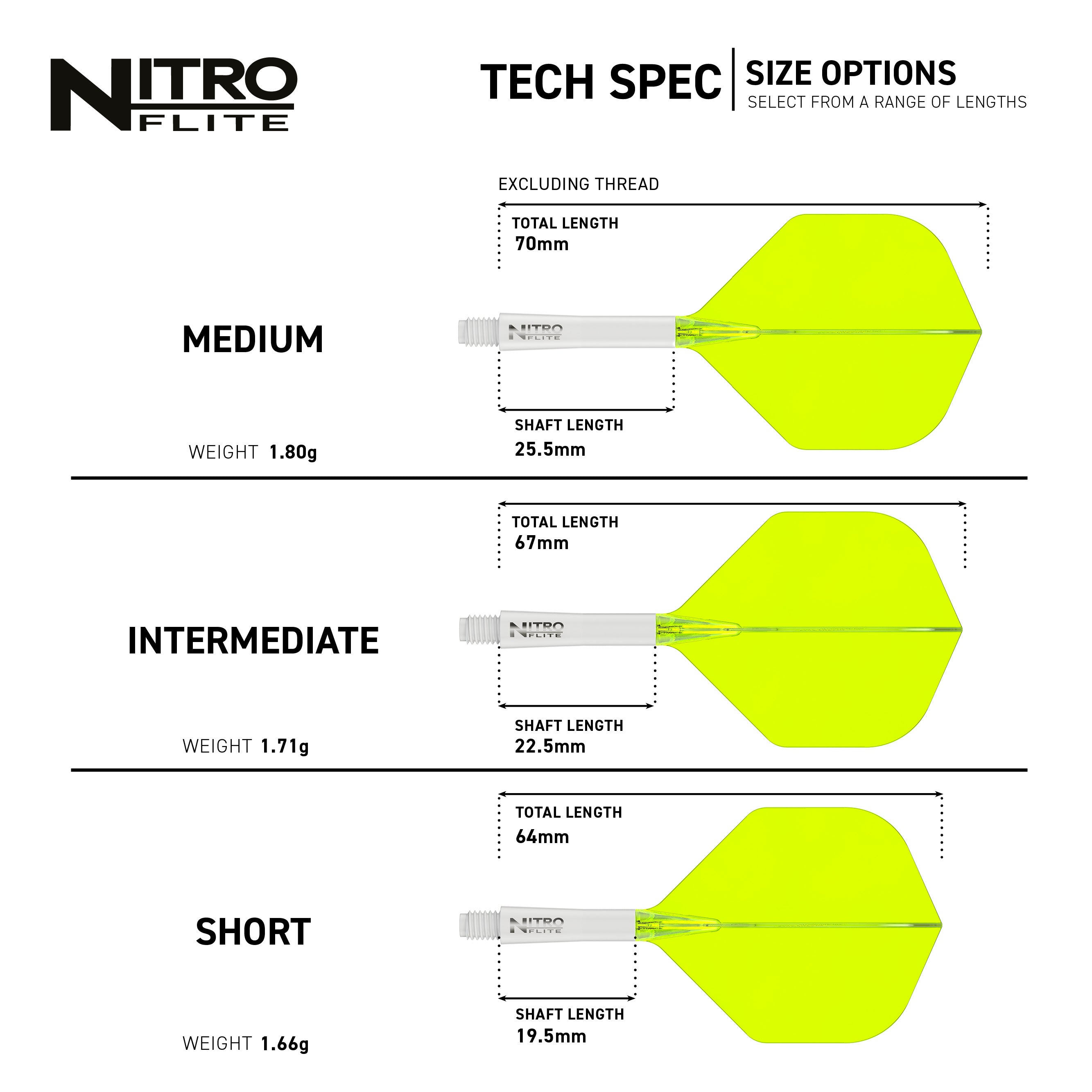 Nitro Flite -  Integrated Flight and Shaft White & Yellow