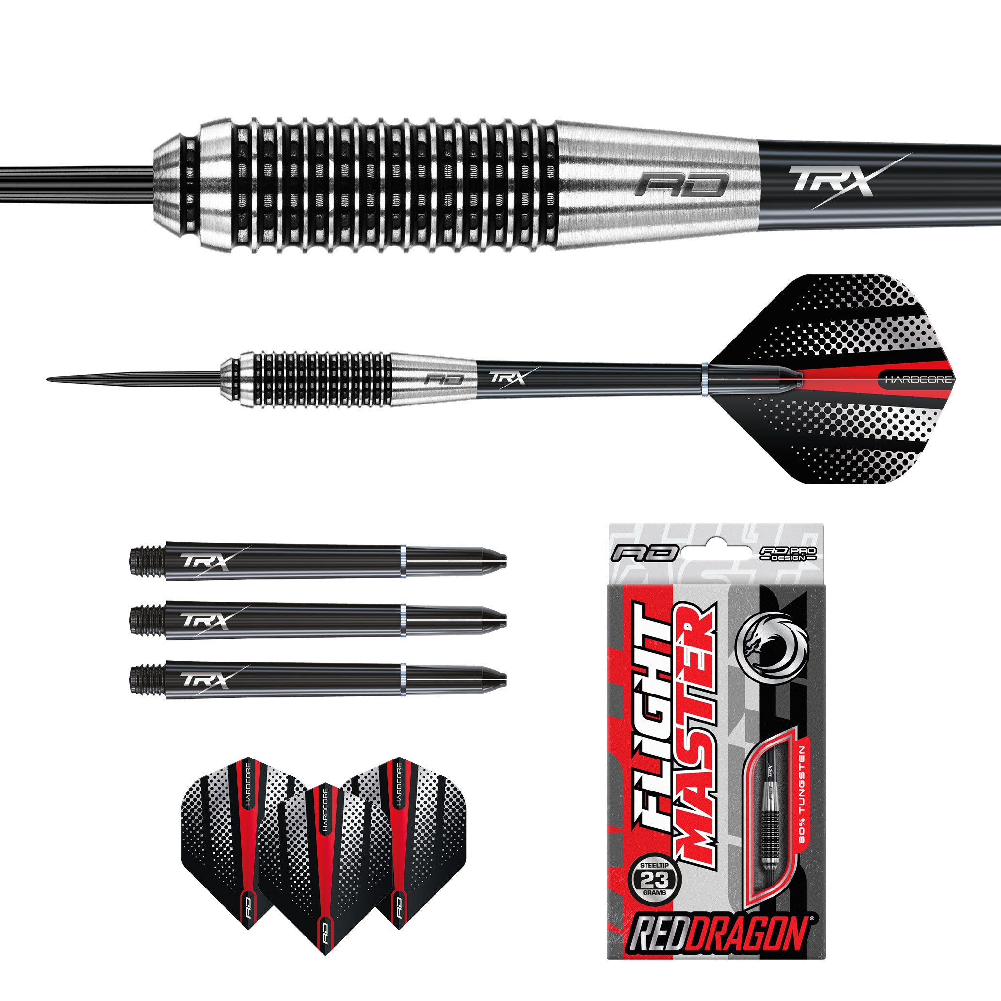 海外輸入品 ダーツ RED DRAGON Javelin Black 24g Tungsten Darts Set