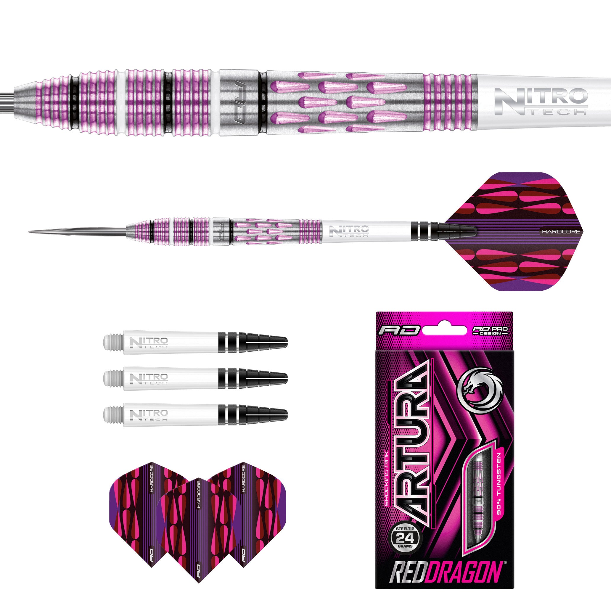 Artura Shocking Pink Darts | Red Dragon Darts