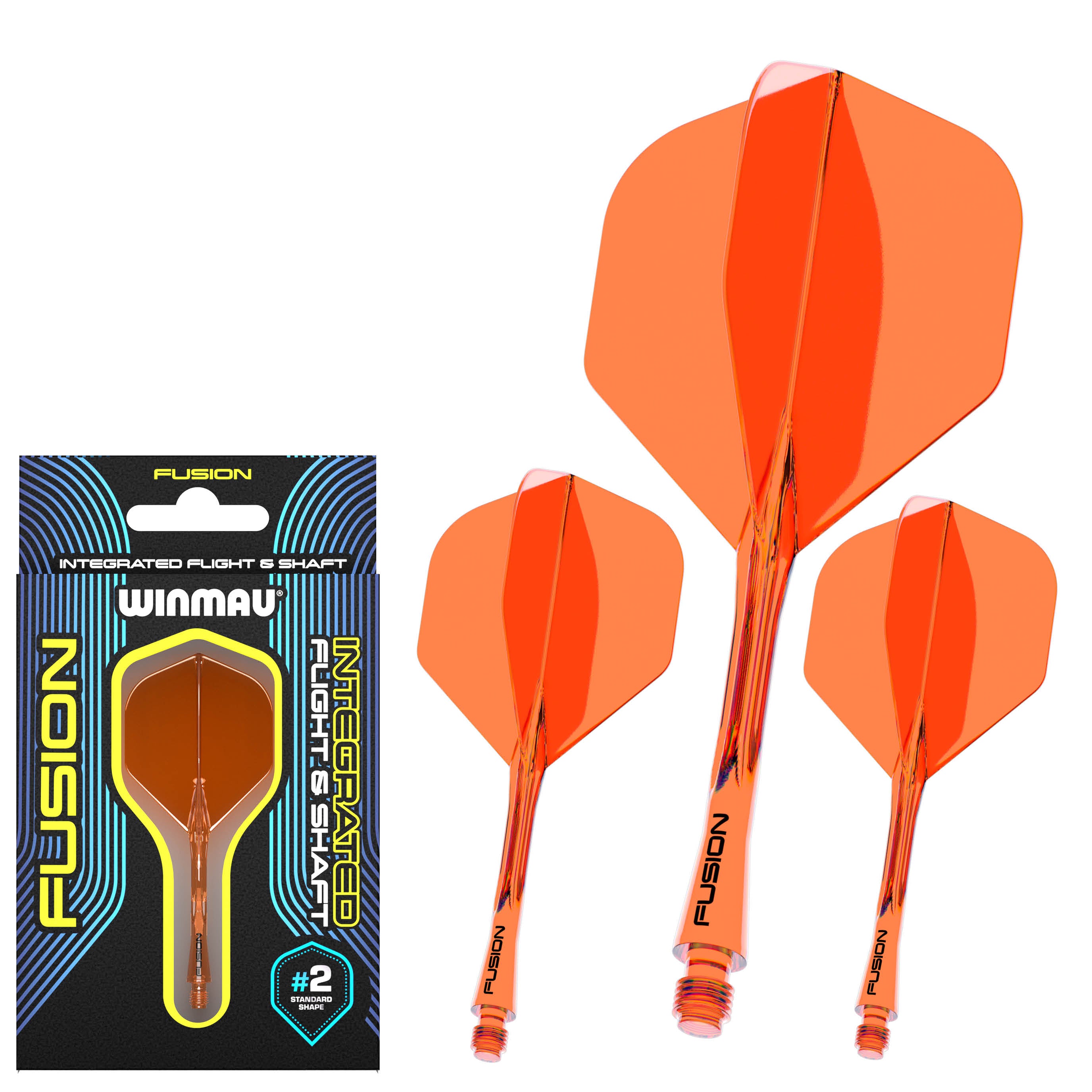 Fusion #2 Integrated Flight & Shaft - Neon Orange