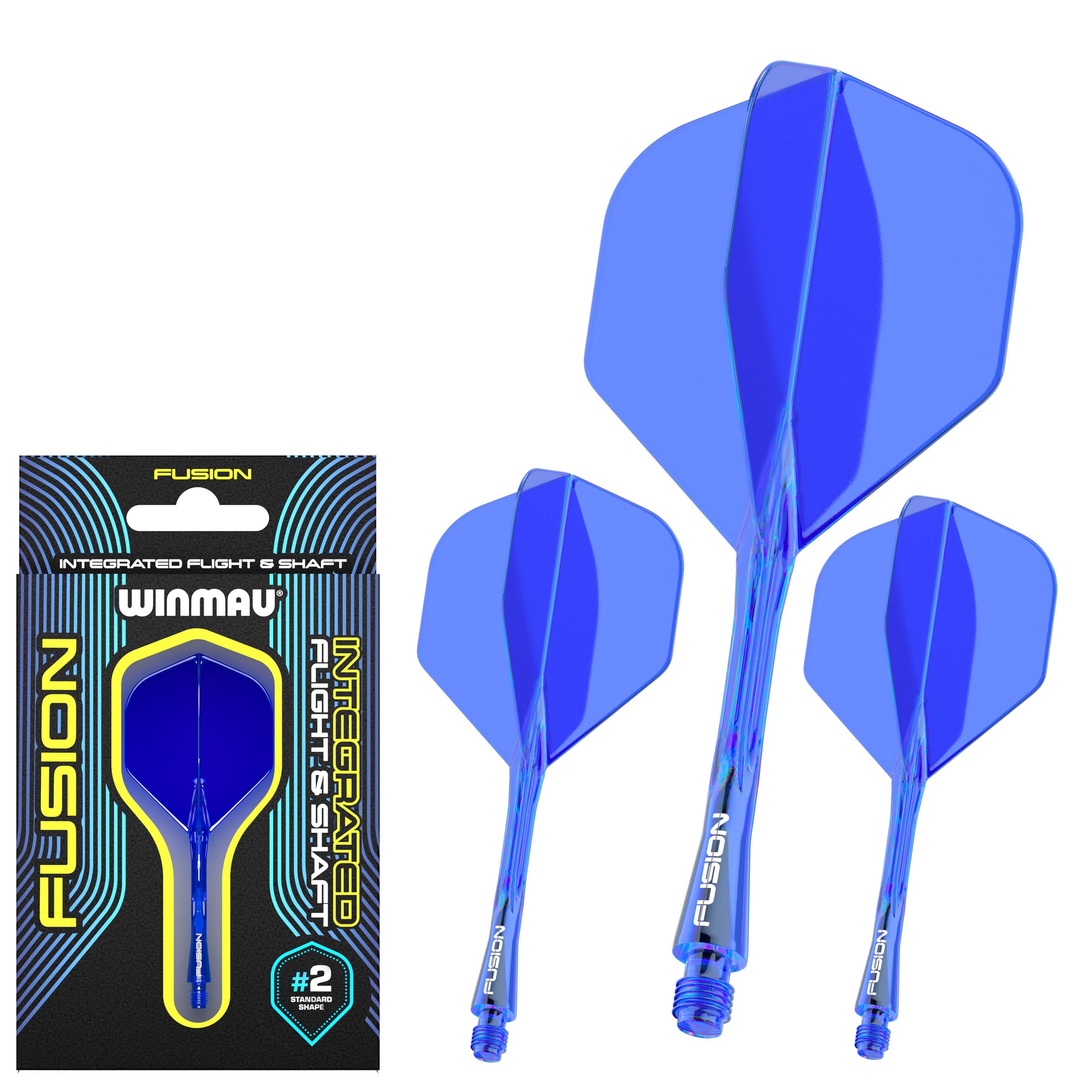 Fusion #2 Integrated Flight & Shaft - Neon Blue