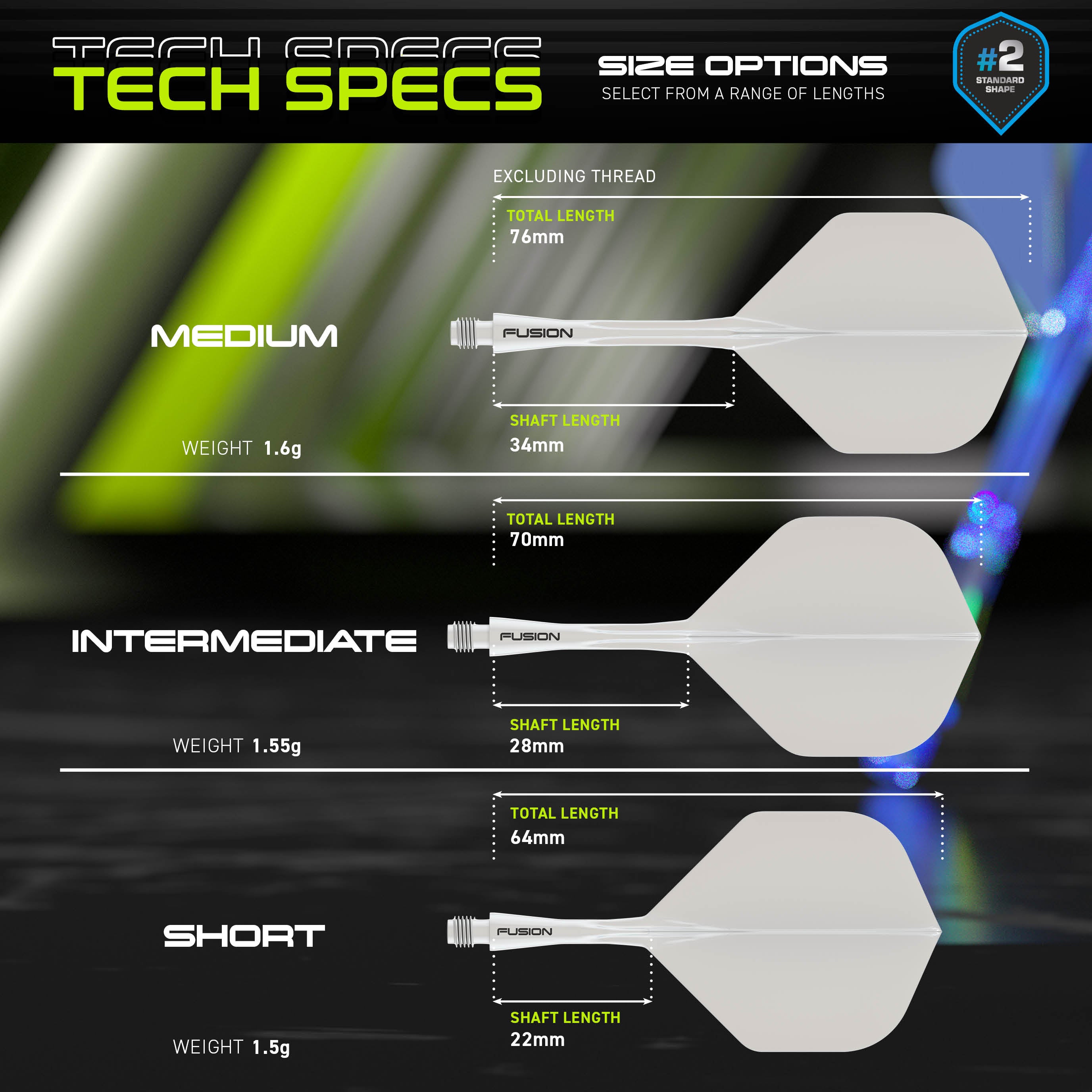 Fusion #2 Integrated Flight & Shaft - White