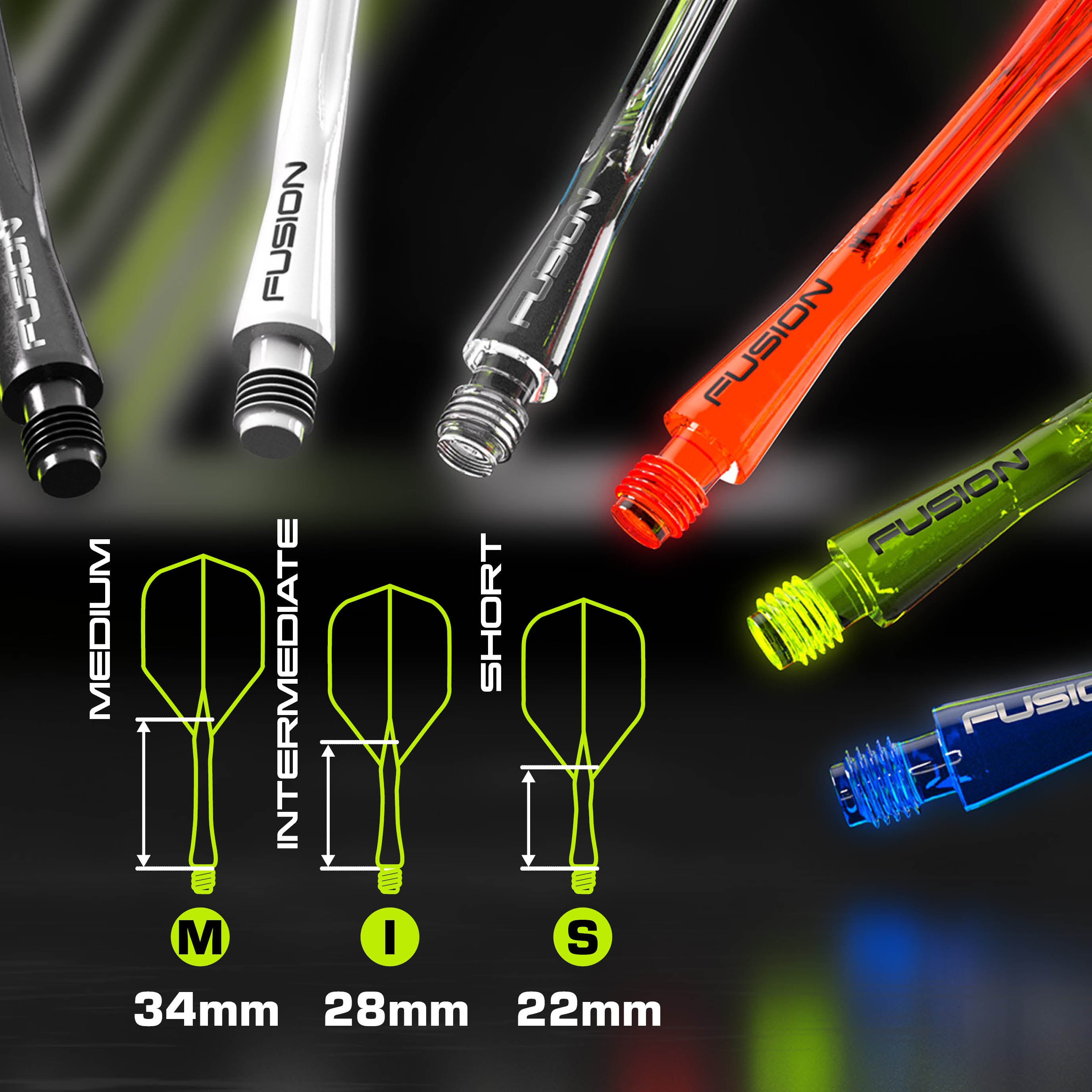 Fusion #2 Integrated Flight & Shaft - Neon Yellow