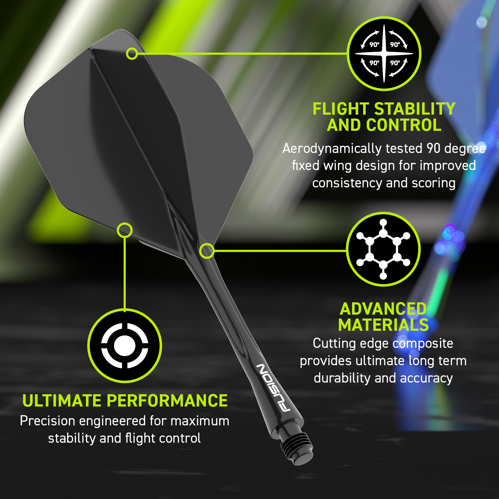 Fusion #2 Integrated Flight & Shaft - Black Tint