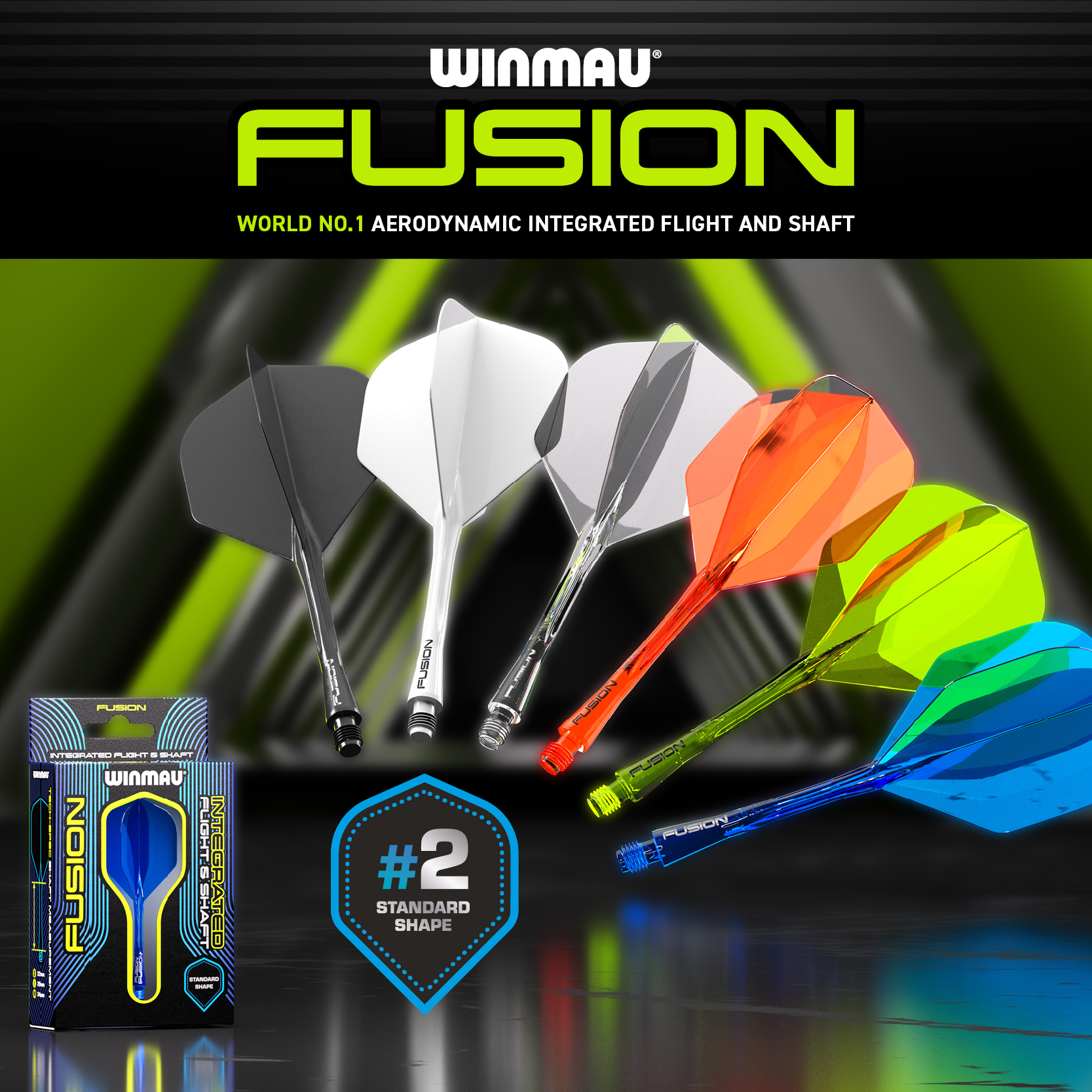 Fusion #2 Integrated Flight & Shaft - Black Tint