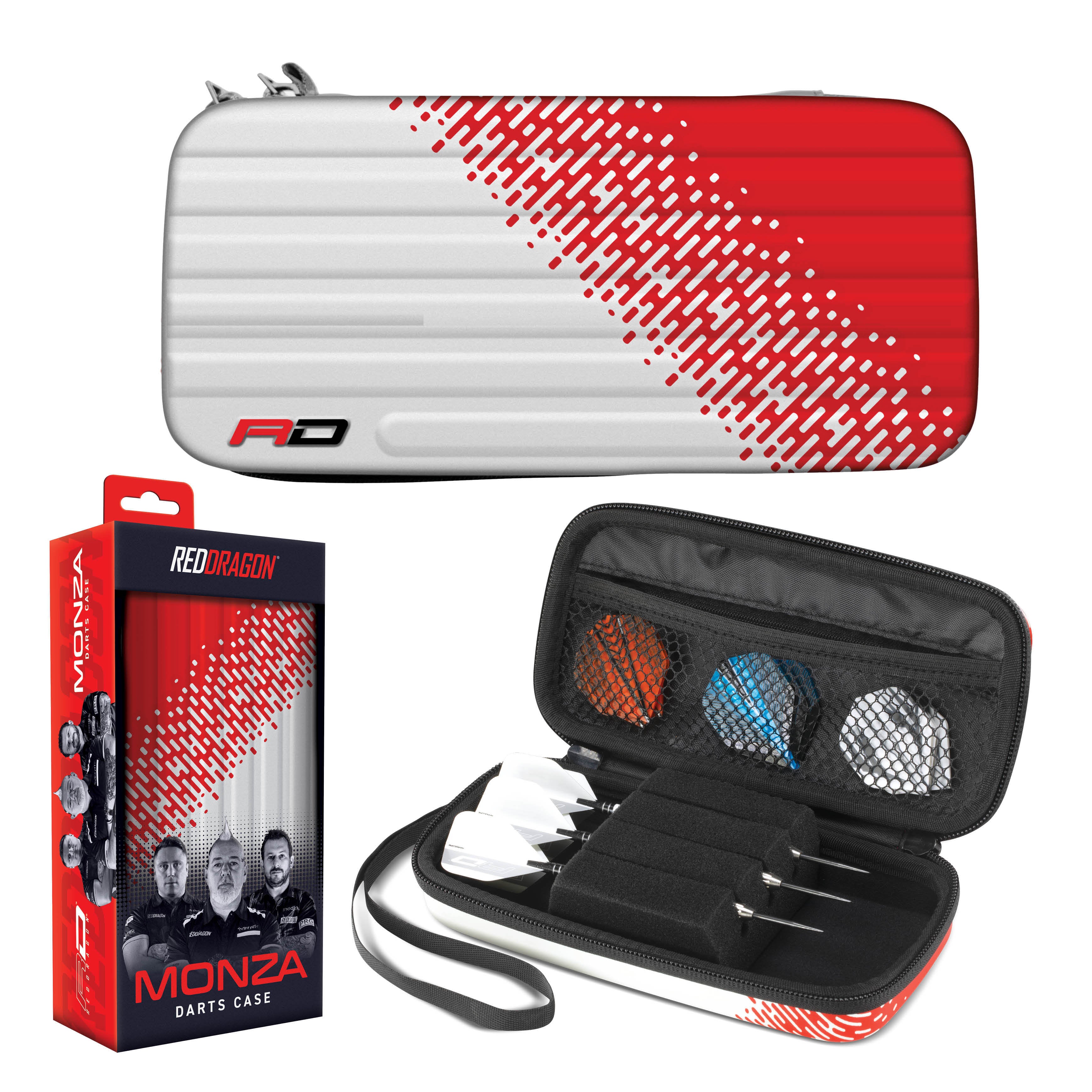 Monza Red and White Dart Case