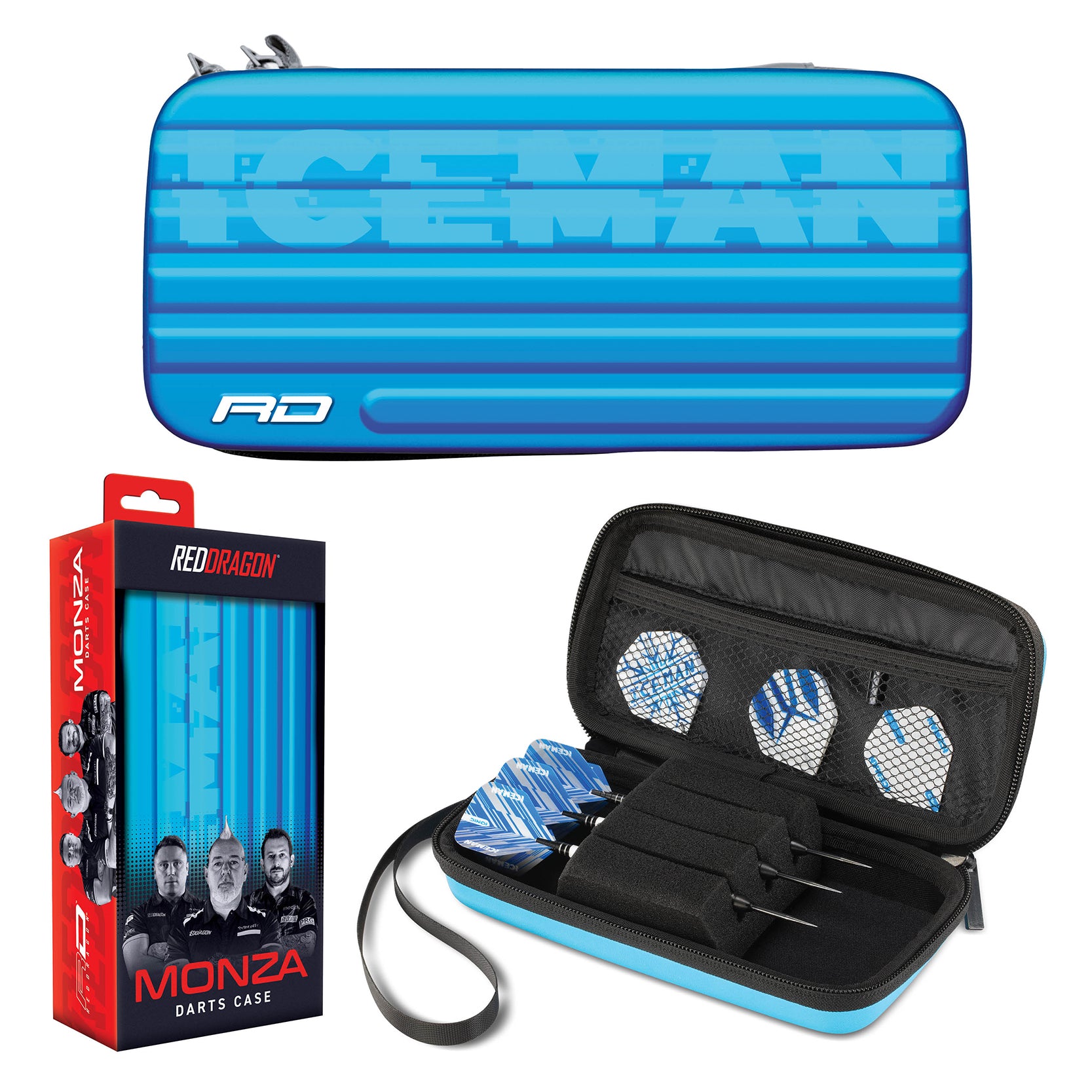 Monza Iceman Branded Blue Dart Case